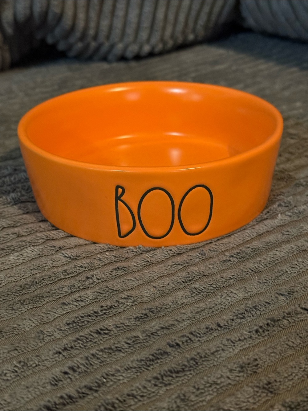 Rae Dunn Orange BOO Ceramic 🐈‍⬛ Cat Bowl NWT